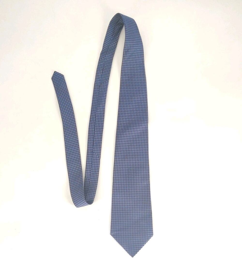 VTG Brooks Brothers Makers Tie Blue Black Geometric Silk XL Extra Long USA 60 4